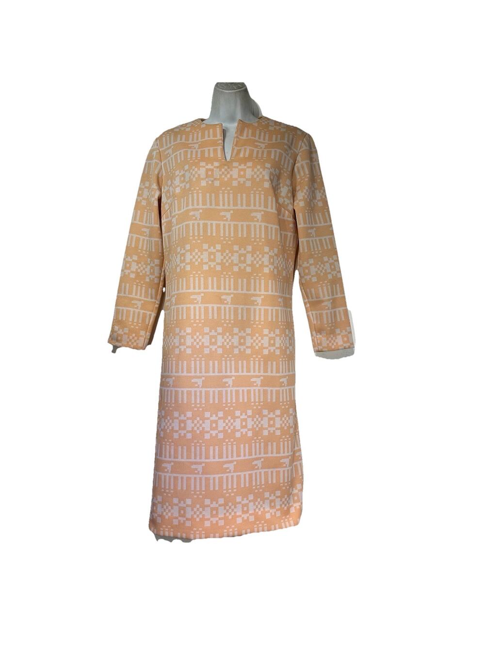 vintage bleeker street 60s Union made orange geometric dress Size 14